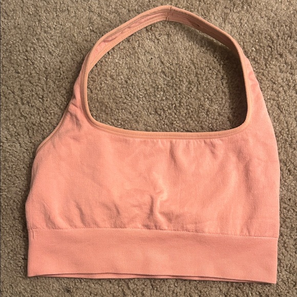 Peach Halter Sports Bra - Picture 1 of 2